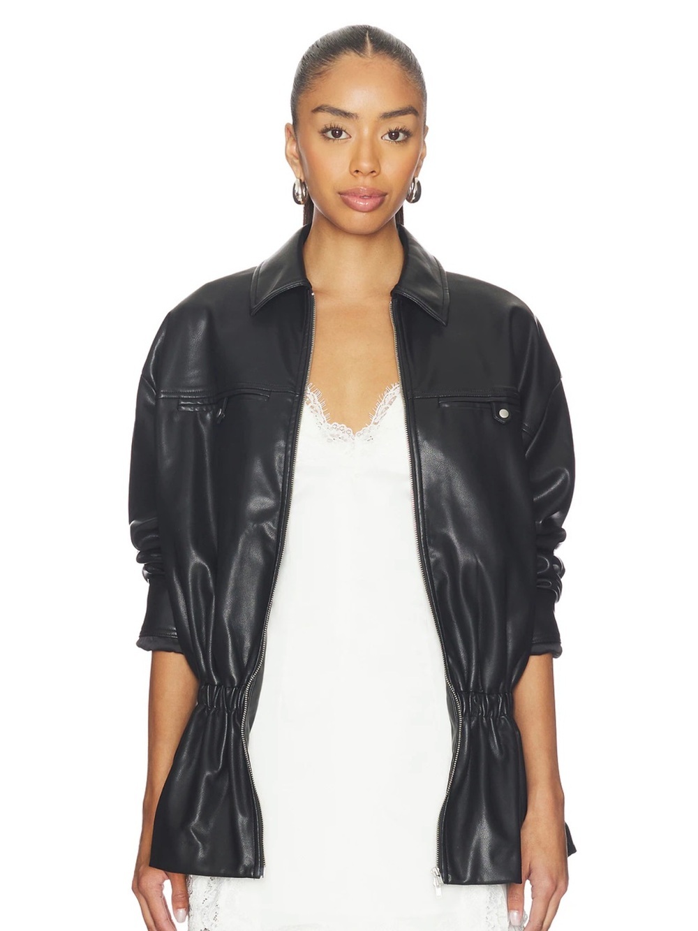 Lovers + Friends Greta Faux Leather Jacket in Black New with Tags! - Picture 3 of 11